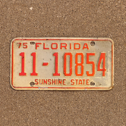 Photo of a 1975 Florida License Plate Auto Tag Garage Decor Vintage 11 10854