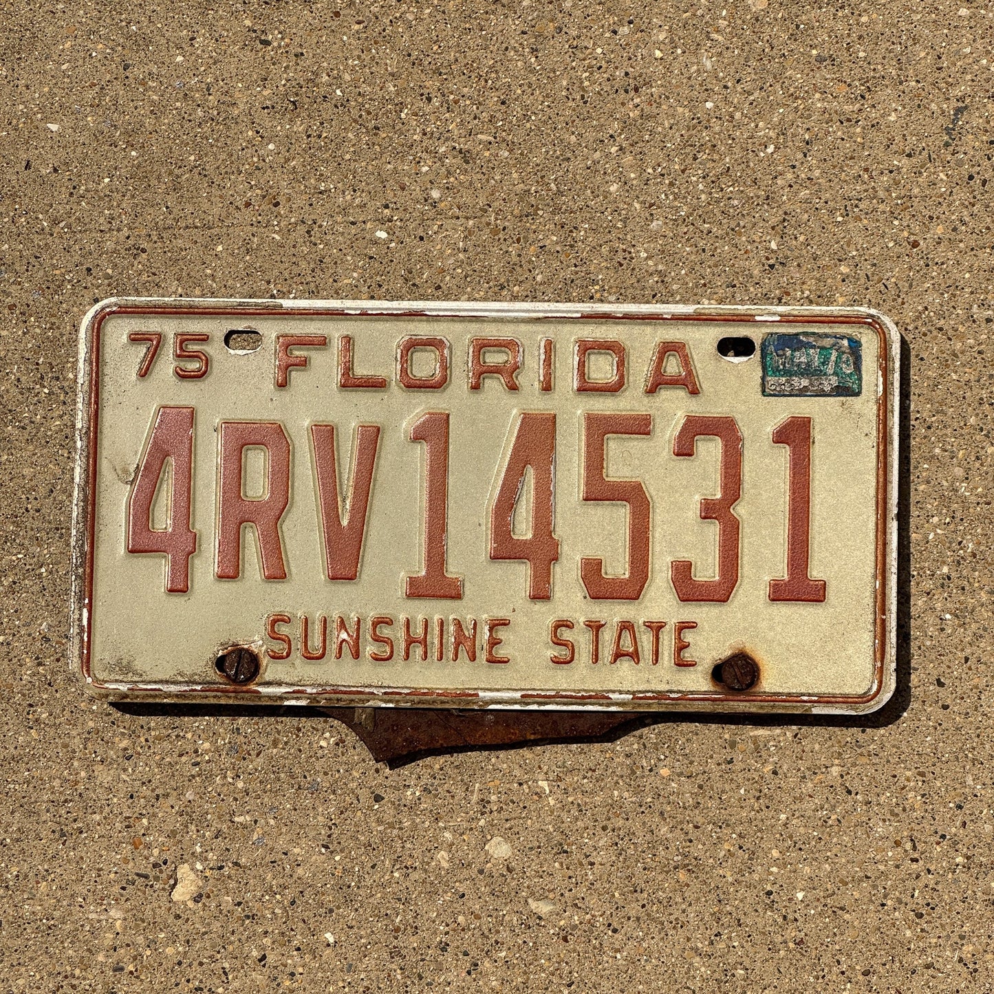 Photo of a 1975 Florida License Plate Auto Tag Garage Decor Vintage 4 RV 14531