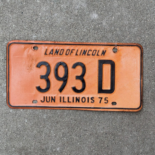 Photo of a 1975 Illinois TRUCK License Plate Auto Tag Garage Decor Vintage License Plate Auto Tag Garage Decor 3 Digit Low Number 393 D