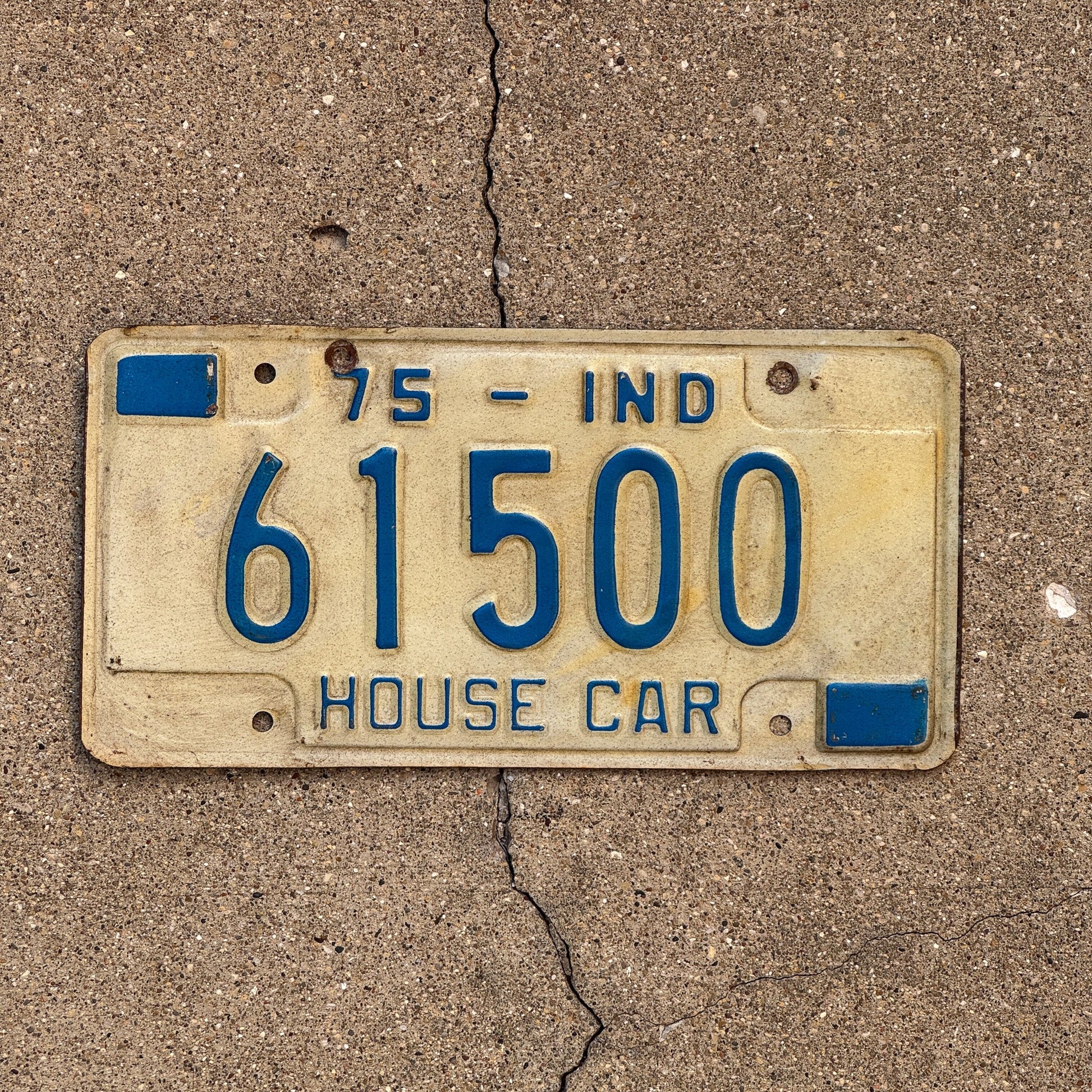 Photo of a 1975 Indiana House Car License Plate Auto Tag Garage Decor Vintage 61500