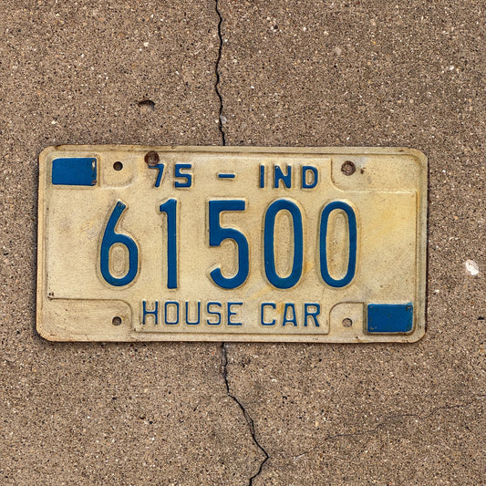 Photo of a 1975 Indiana House Car License Plate Auto Tag Garage Decor Vintage 61500