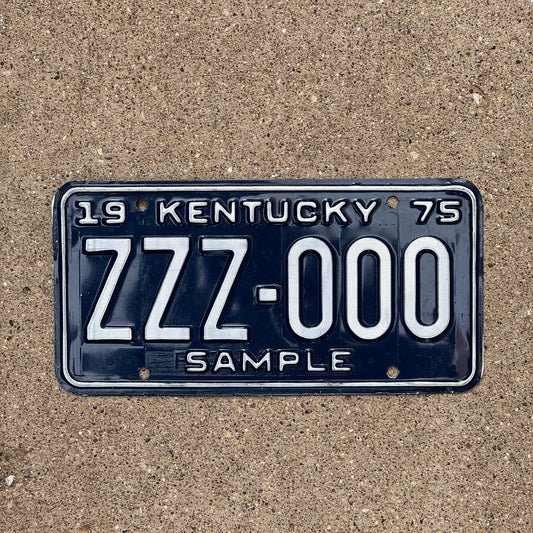 Photo of a 1975 Kentucky SAMPLE License Plate Auto Tag Garage Decor Vintage ZZZ 000