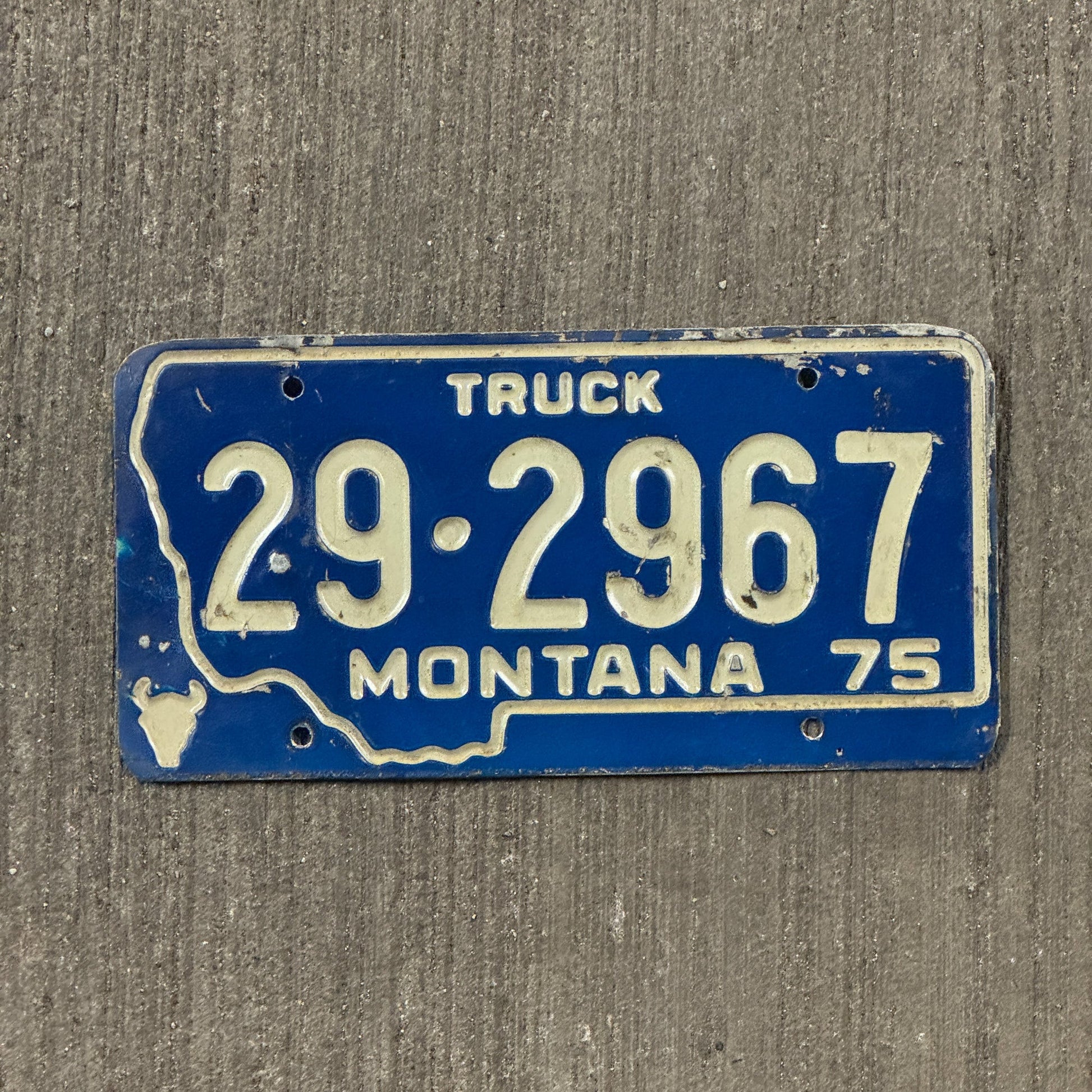 Photo of a 1975 Montana License Plate Auto Tag Garage Decor Vintage State Shape 29 2967