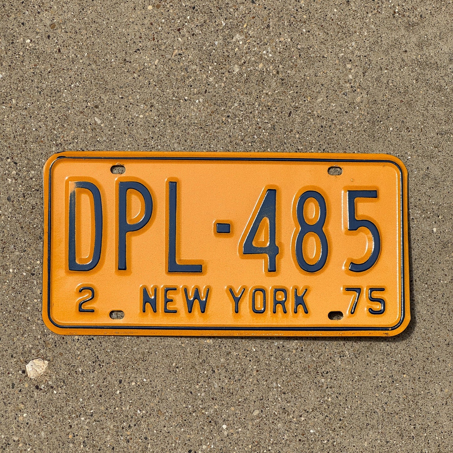 Photo of a 1975 New York Diplomat License Plate Auto Tag Garage Decor Vintage DPL 485