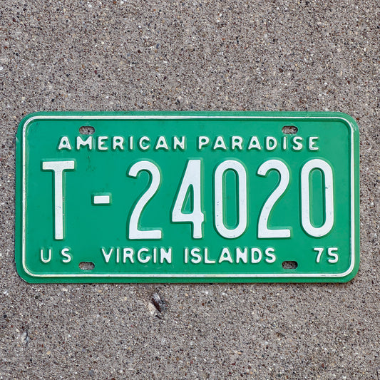 Photo of a 1975 Virgin Islands License Plate Auto Tag Garage Decor Vintage T 24020 with original patina