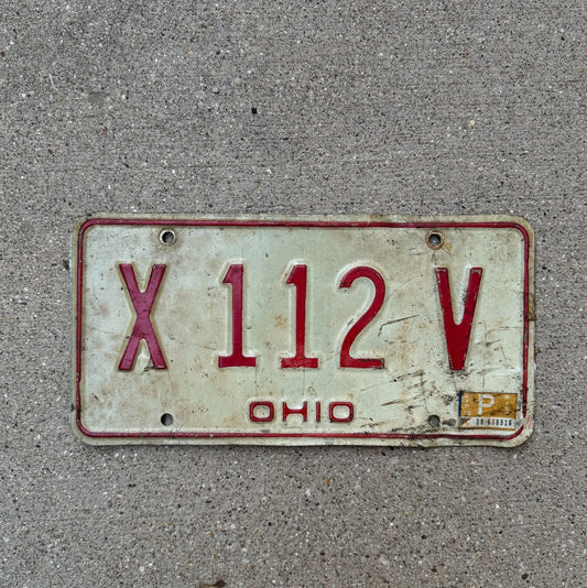 Photo of a 1976 1979 Ohio License Plate Auto Tag Garage Decor Vintage X 112 V