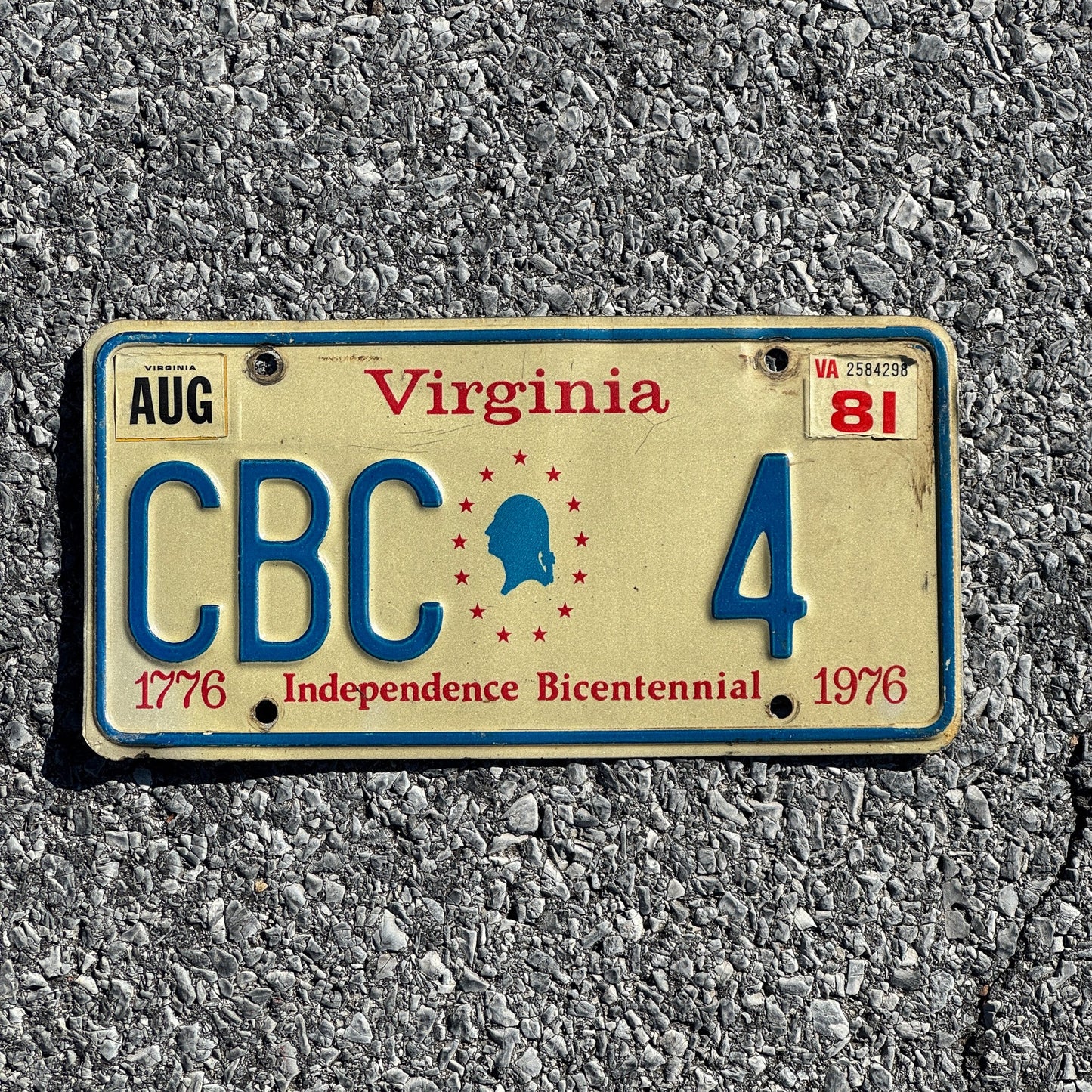 Photo of a 1976 1981 Virginia Vanity License Plate Auto Tag Garage Decor Vintage CBC 4