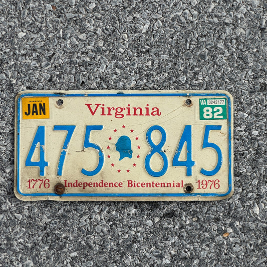 Photo of a 1976 1982 Virginia License Plate Auto Tag Garage Decor Vintage 475845