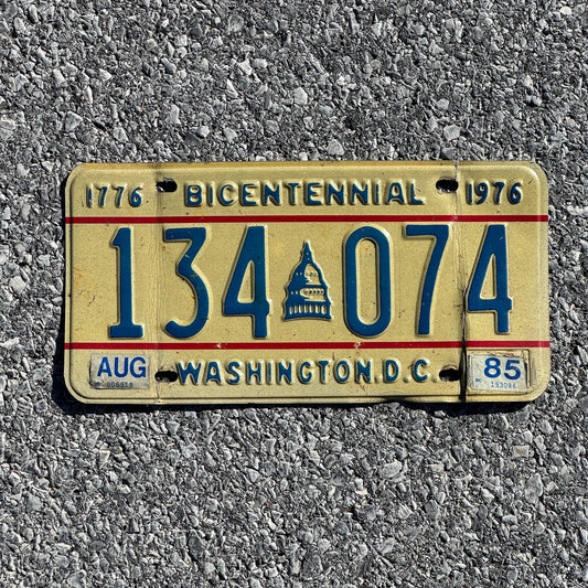Photo of a 1976 1985 Washington D.C. License Plate Auto Tag 1 Garage Decor Bicentennial 134074