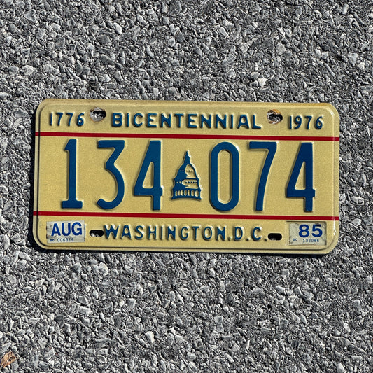 Photo of a 1976 1985 Washington D.C. License Plate Auto Tag 2 Garage Decor Bicentennial 134074
