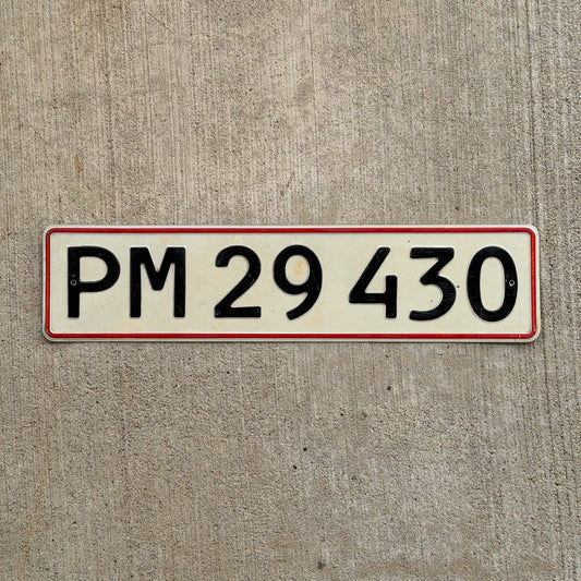 Photo of a 1976 Denmark License Plate Auto Tag Garage Decor Vintage PM 29430 with original patina