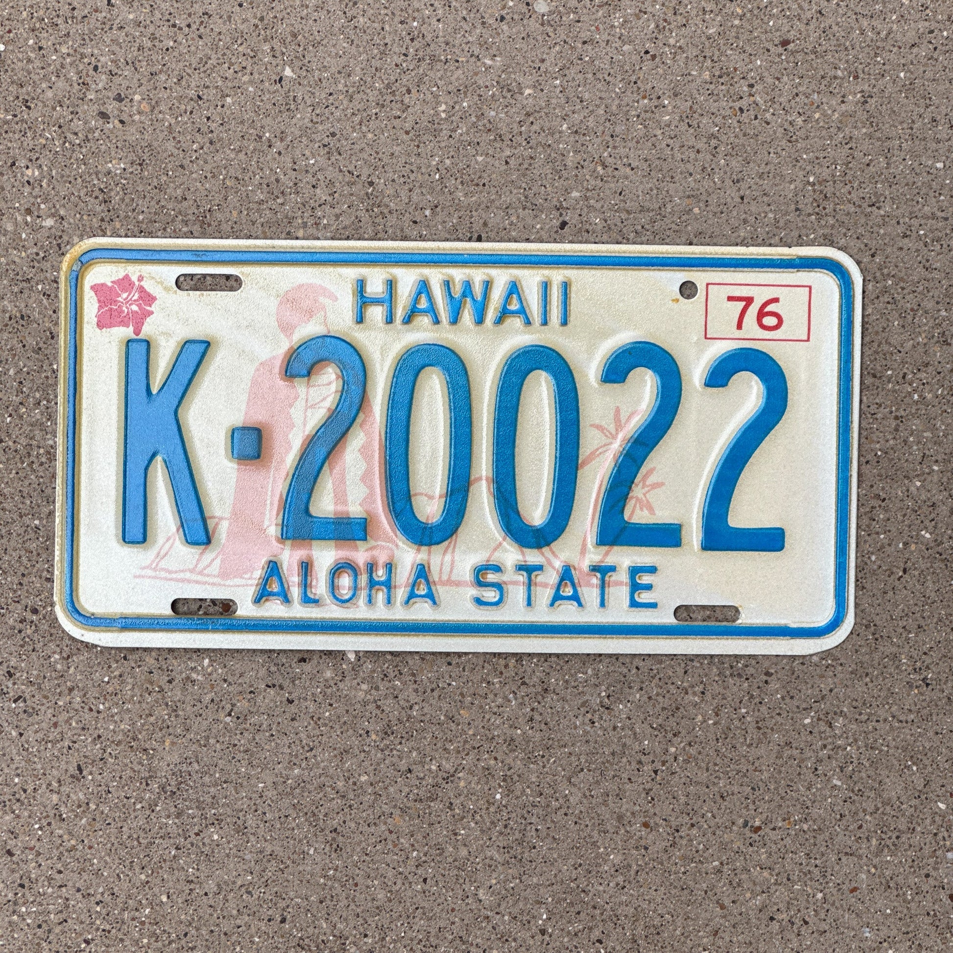 Photo of a 1976 Hawaii License Plate Auto Tag 1 Garage Decor K 20022