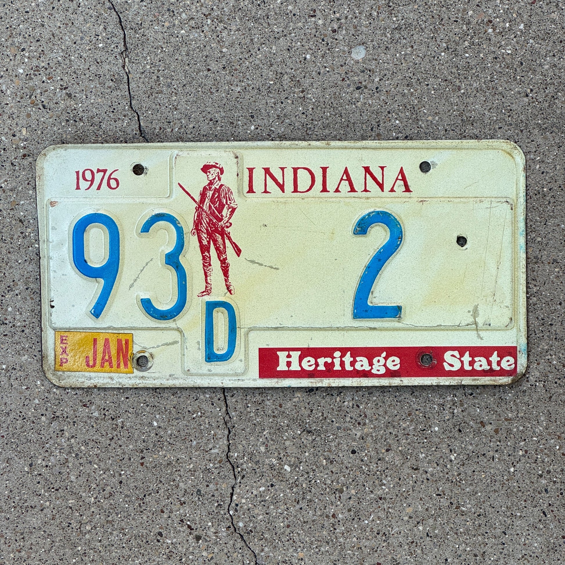 Photo of a 1976 Indiana License Plate Auto Tag Garage Decor Vintage 93 D 2