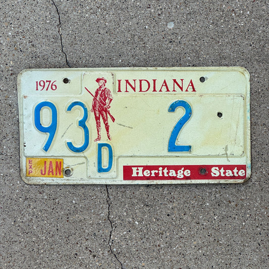 Photo of a 1976 Indiana License Plate Auto Tag Garage Decor Vintage 93 D 2