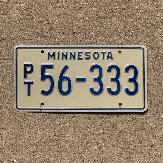 Photo of a 1976 Minnesota Prorate Trailer License Plate Auto Tag Garage Decor Vintage Repeat Repeating PT 56 333