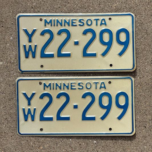 Photo of a 1976 Minnesota TRUCK License Plate Pair Auto Tag Garage Decor Vintage Full House YW 22299