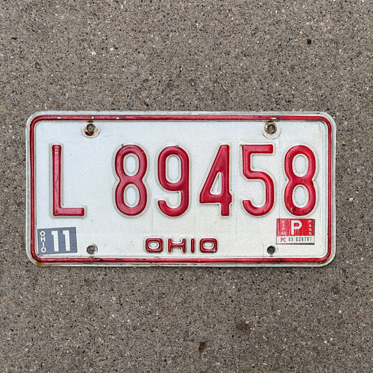 Photo of a 1976 Ohio License Plate Auto Tag 1 Vintage Garage L 89458 with original patina