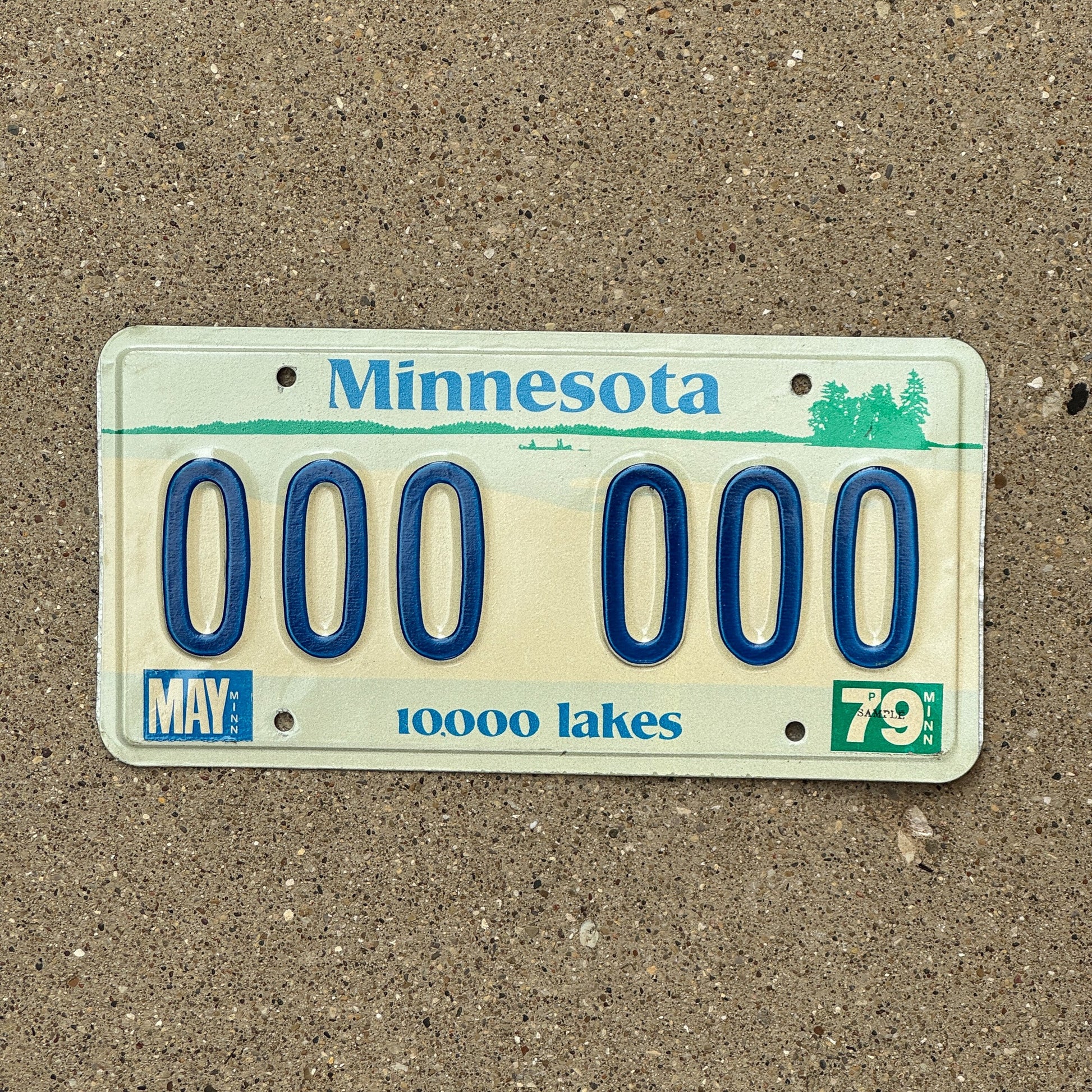Photo of a 1977 1979 Minnesota SAMPLE License Plate Auto Tag Garage Decor Vintage 000 000