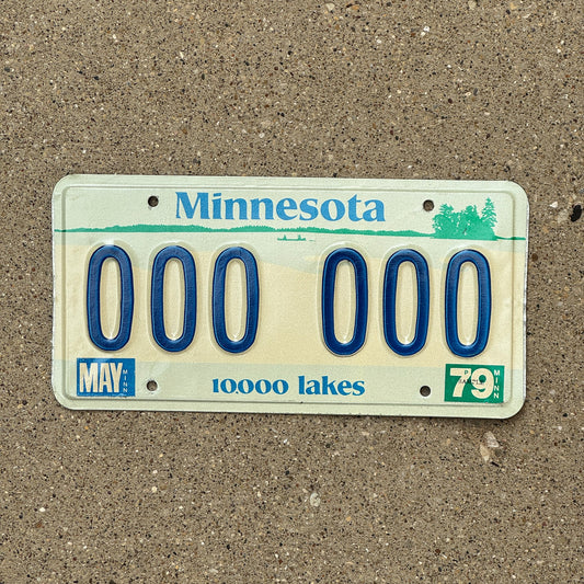 Photo of a 1977 1979 Minnesota SAMPLE License Plate Auto Tag Garage Decor Vintage 000 000