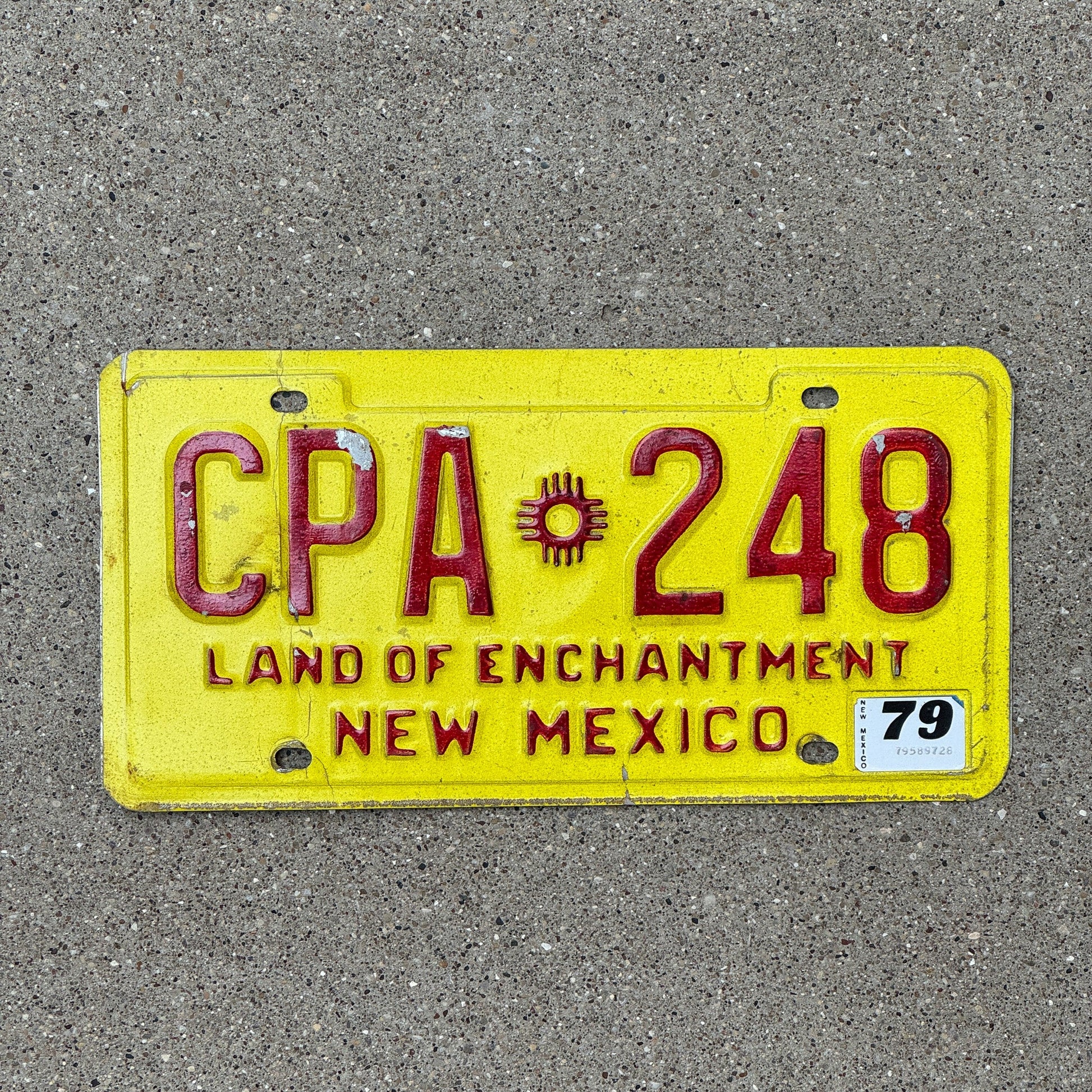 Photo of a 1977 1979 New Mexico License Plate Auto Tag Garage Decor Vintage Accountant Gift CPA 248