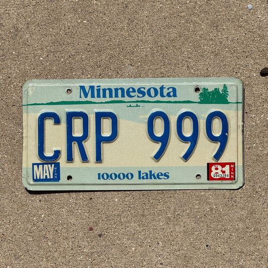 Photo of a 1977 1981 Minnesota License Plate Auto Tag Garage Decor Vintage Repeat Repeating CRP 999
