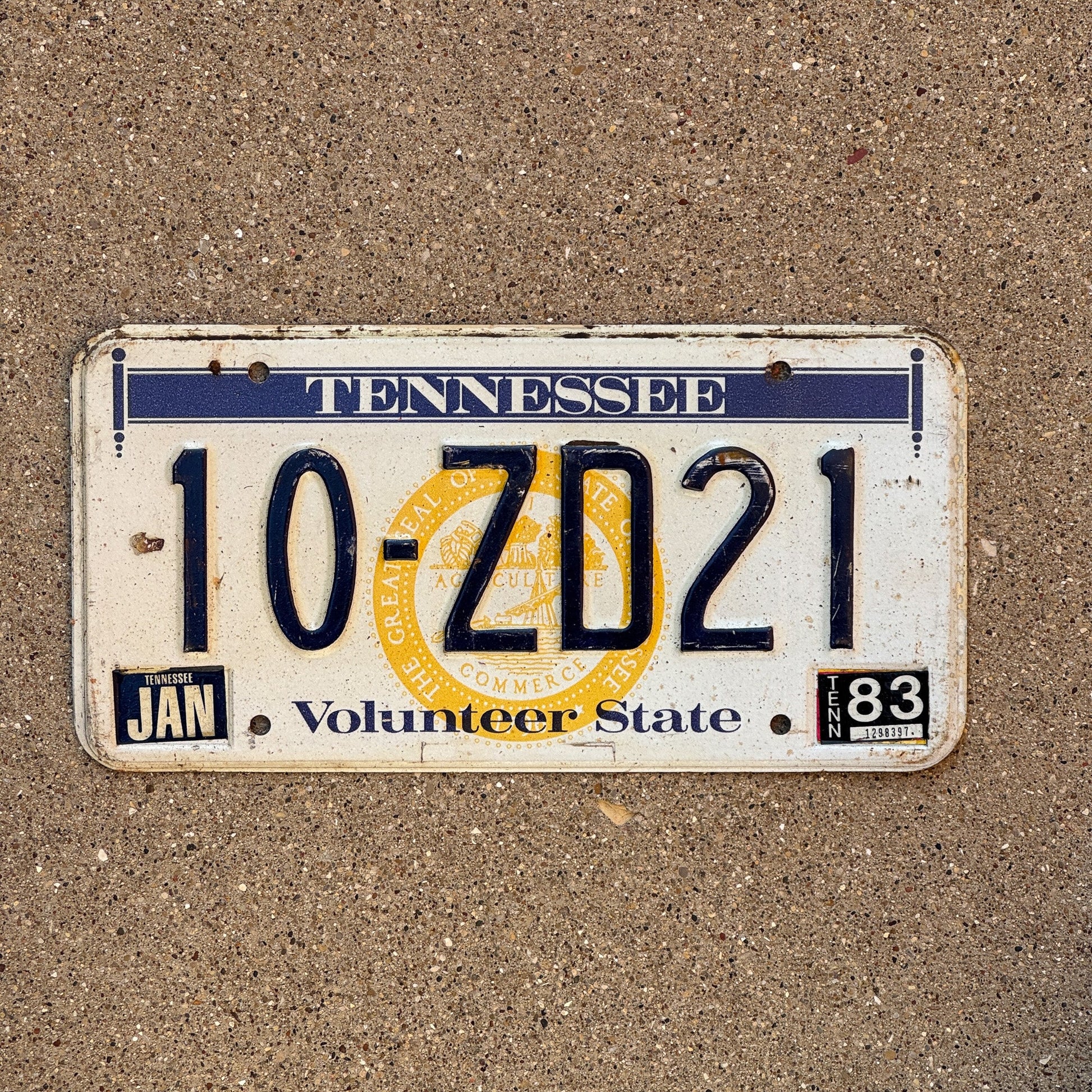 Photo of a 1977 1983 Tennessee License Plate Auto Tag Garage Decor Vintage 10 ZD21