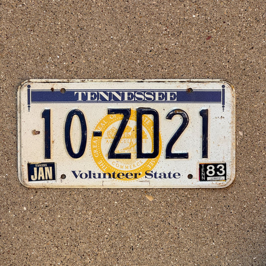 Photo of a 1977 1983 Tennessee License Plate Auto Tag Garage Decor Vintage 10 ZD21