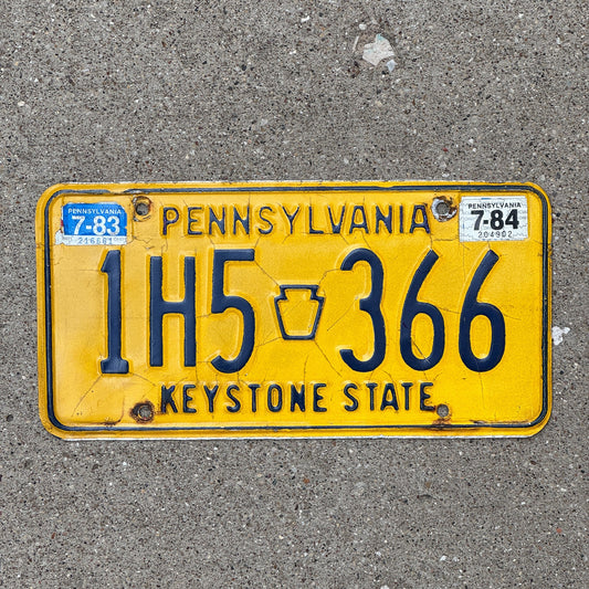 Photo of a 1977 1984 Pennsylvania License Plate Auto Tag Garage Decor Vintage Keystone 1H5 366