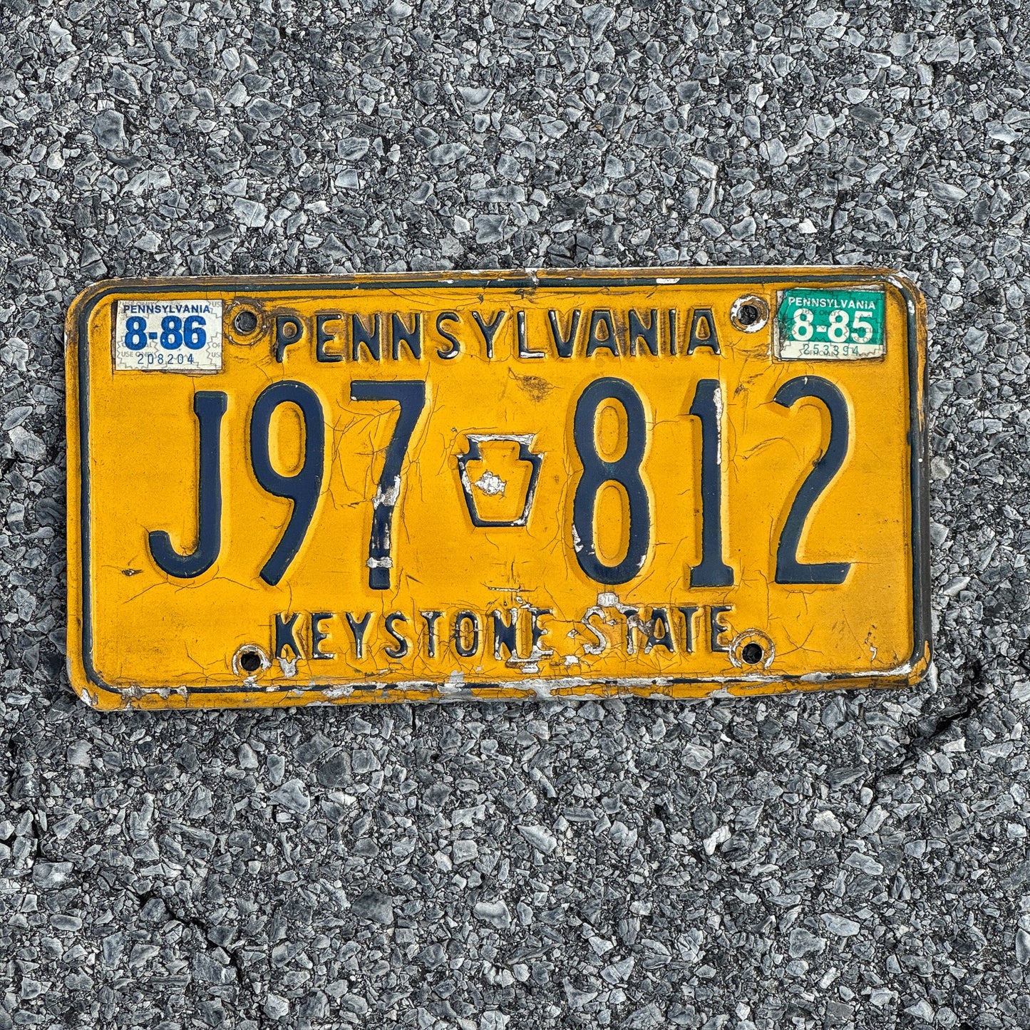 Photo of a 1977 1986 Pennsylvania License Plate Auto Tag Garage Decor Vintage J97812