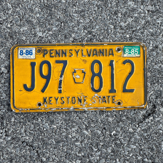 Photo of a 1977 1986 Pennsylvania License Plate Auto Tag Garage Decor Vintage J97812
