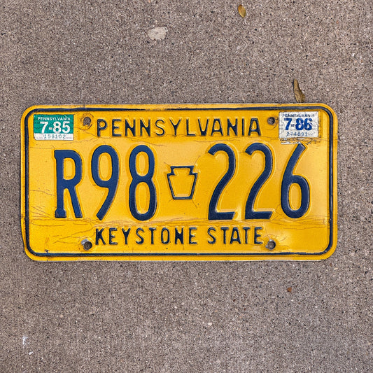 Photo of a 1977 1986 Pennsylvania License Plate Auto Tag Garage Decor Vintage R98 226 with original patina