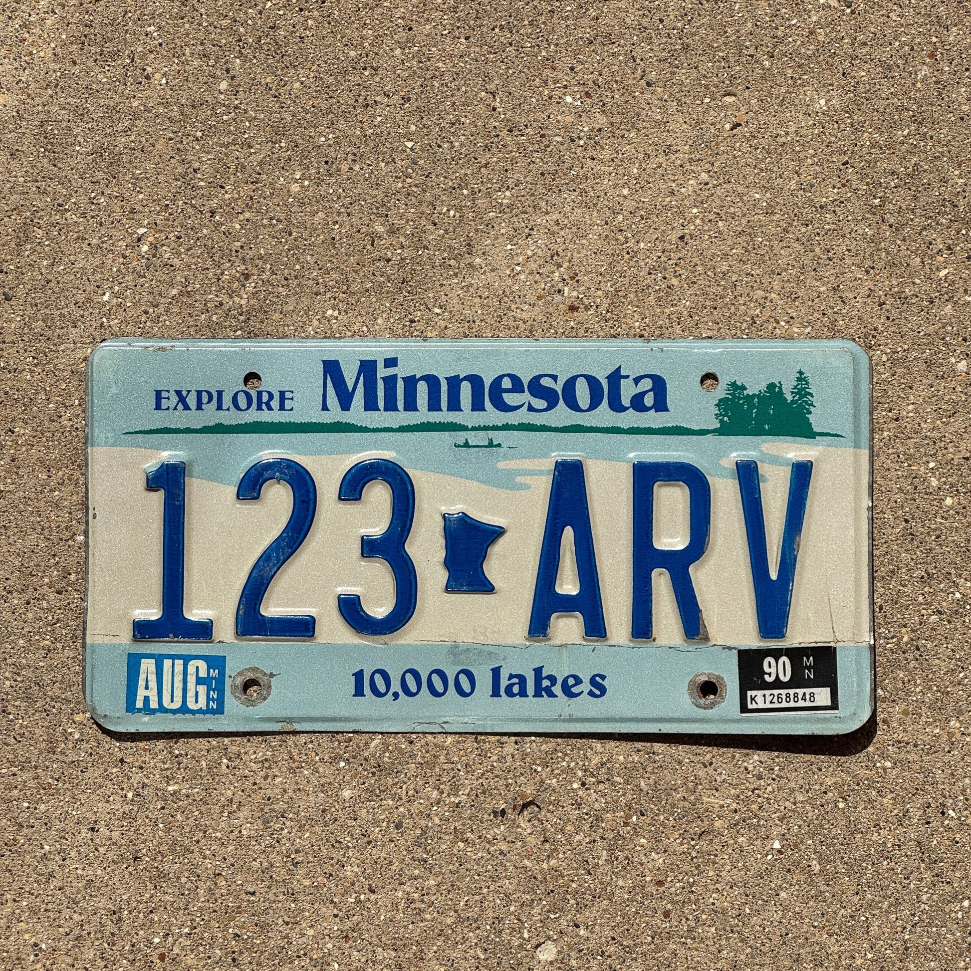 Photo of a 1977 1990 Minnesota License Plate Auto Tag Garage Decor Vintage 123 ARV