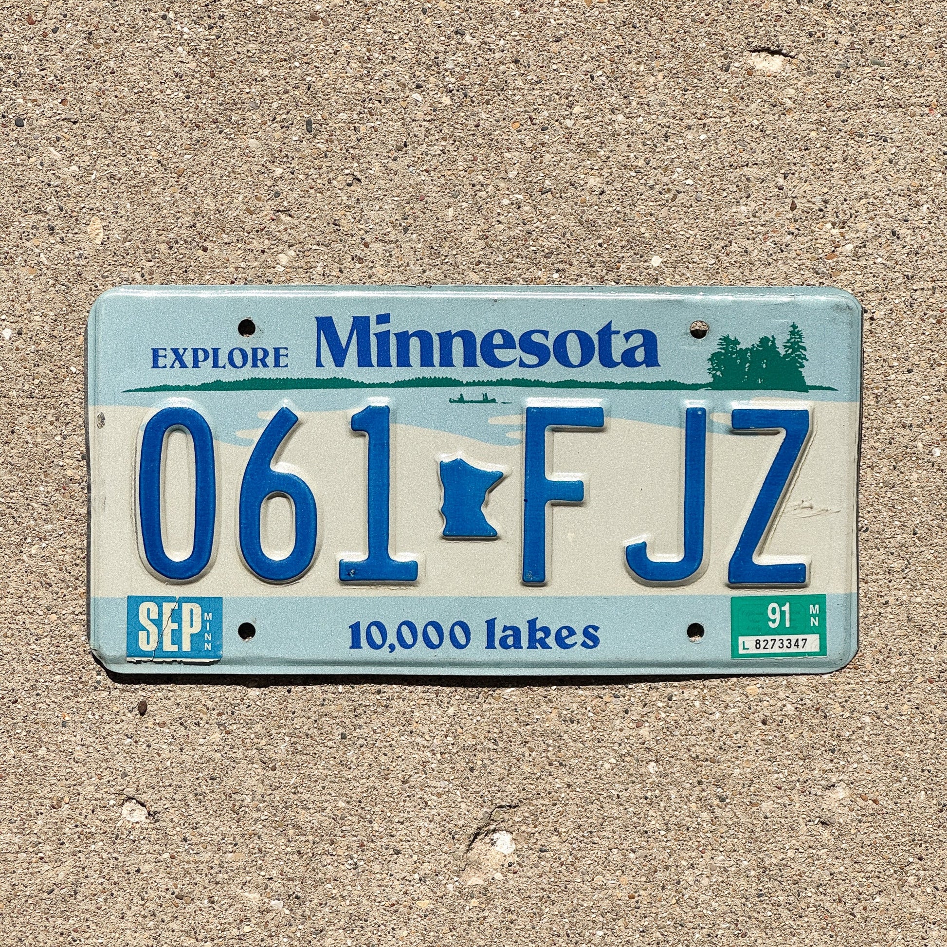 Photo of a 1977 1991 Minnesota License Plate Auto Tag Garage Decor Vintage 061 FJZ