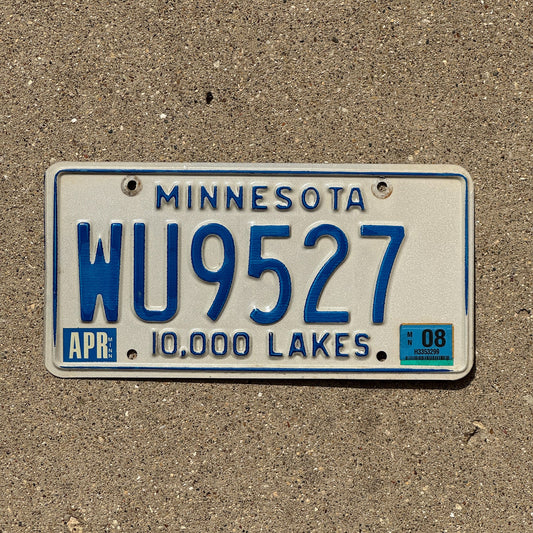 Photo of a 1977 2008 Minnesota DUI Revoked Replacement License Plate Auto Tag Garage Decor Vintage "Whiskey" Party Plate WU 9527