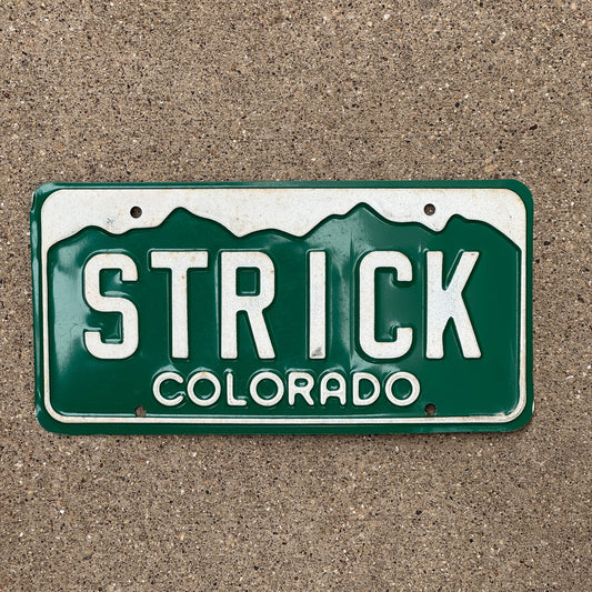 Photo of a 1977 Colorado VANITY License Plate Auto Tag Garage Decor Vintage STRICK