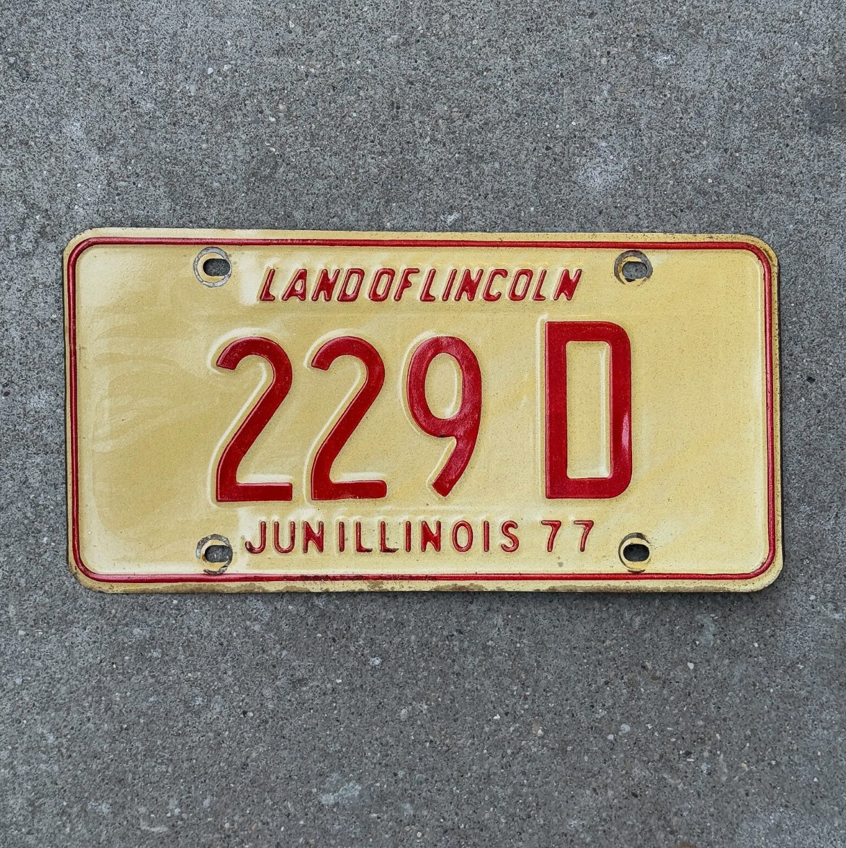 Photo of a 1977 Illinois TRUCK License Plate Auto Tag Garage Decor Vintage License Plate Auto Tag 1 Garage Decor 3 Digit Low Num 229 D