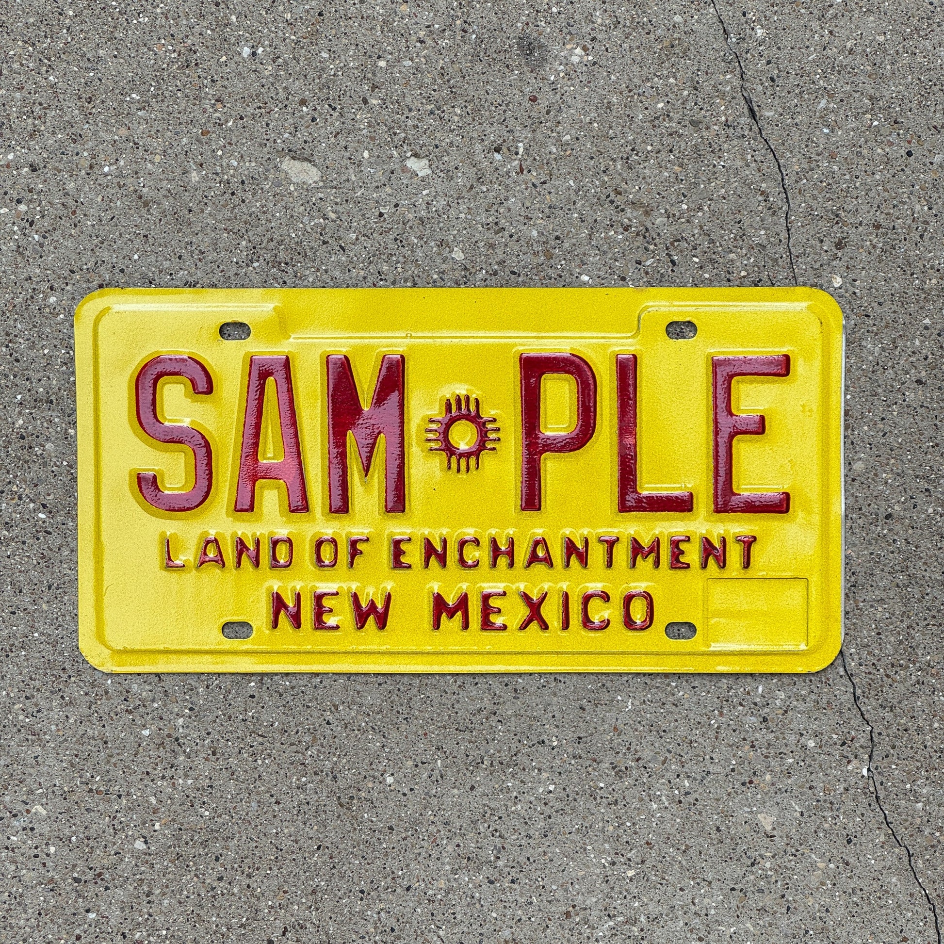 Photo of a 1977 New Mexico SAMPLE License Plate Auto Tag Garage Decor Vintage SAMPLE