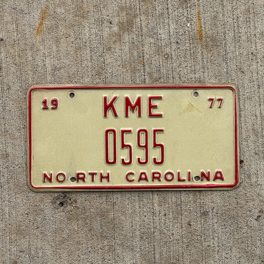 Photo of a 1977 North Carolina Citizens Band Radio License Plate Auto Tag Garage Decor Vintage 595