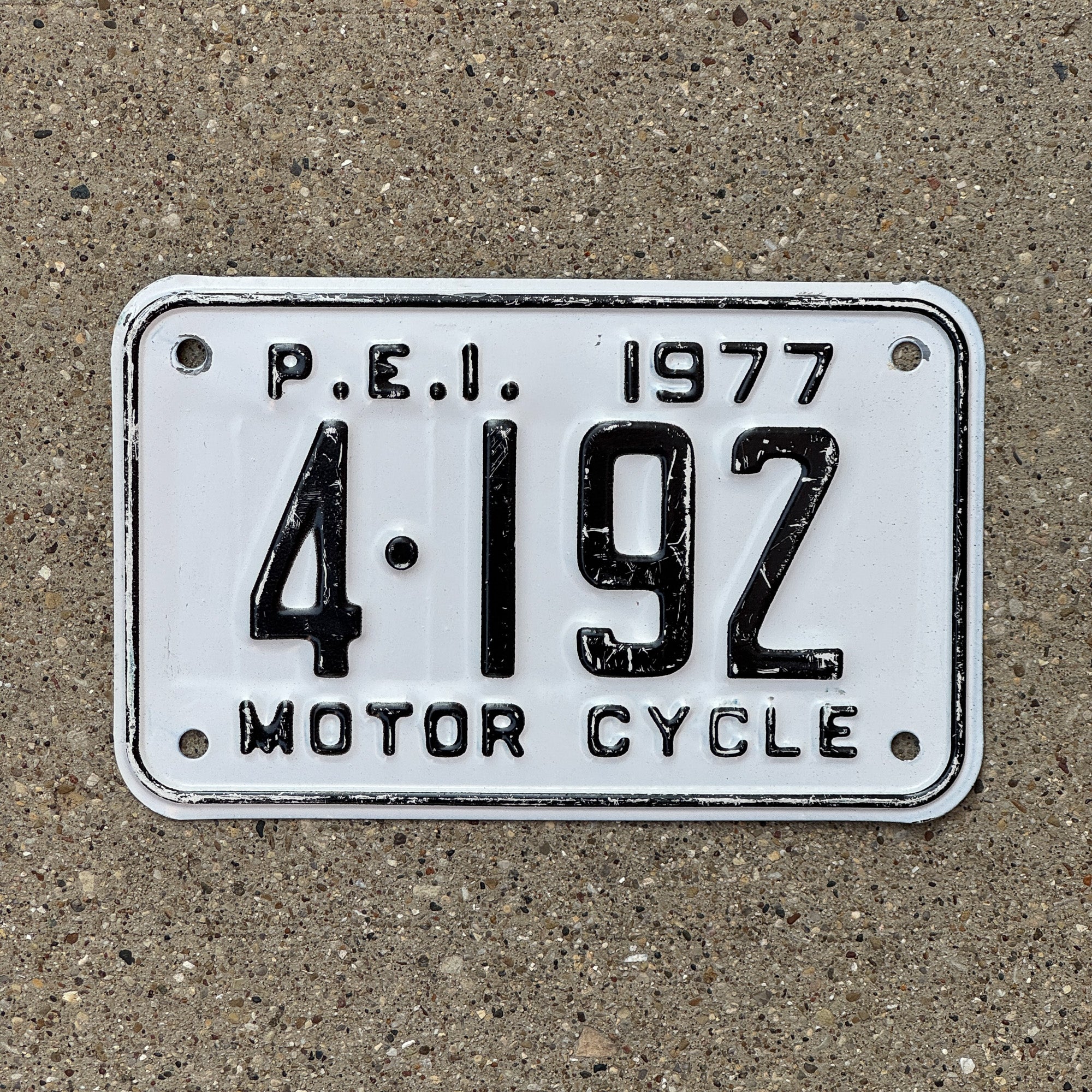 Prince License 1977 Prince Edward Island Motorcycle License Plate Auto Tag 4192 ...