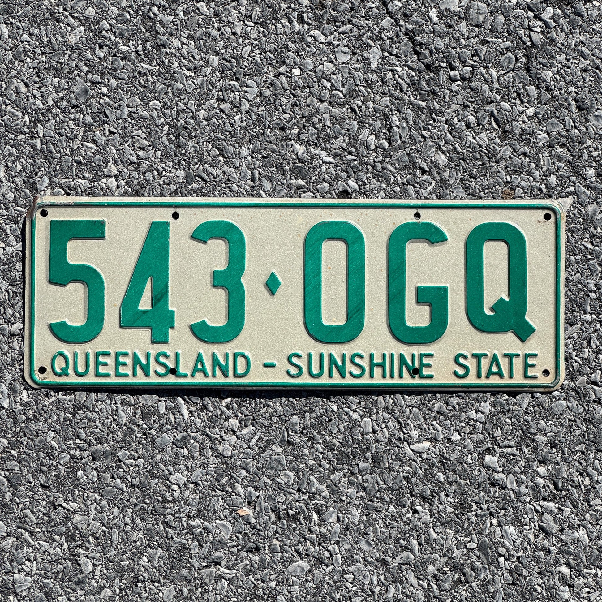 Photo of a 1977 Queensland License Plate Auto Tag Garage Decor Vintage 543 0GQ