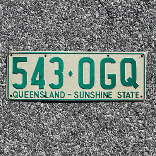 Photo of a 1977 Queensland License Plate Auto Tag Garage Decor Vintage 543 0GQ
