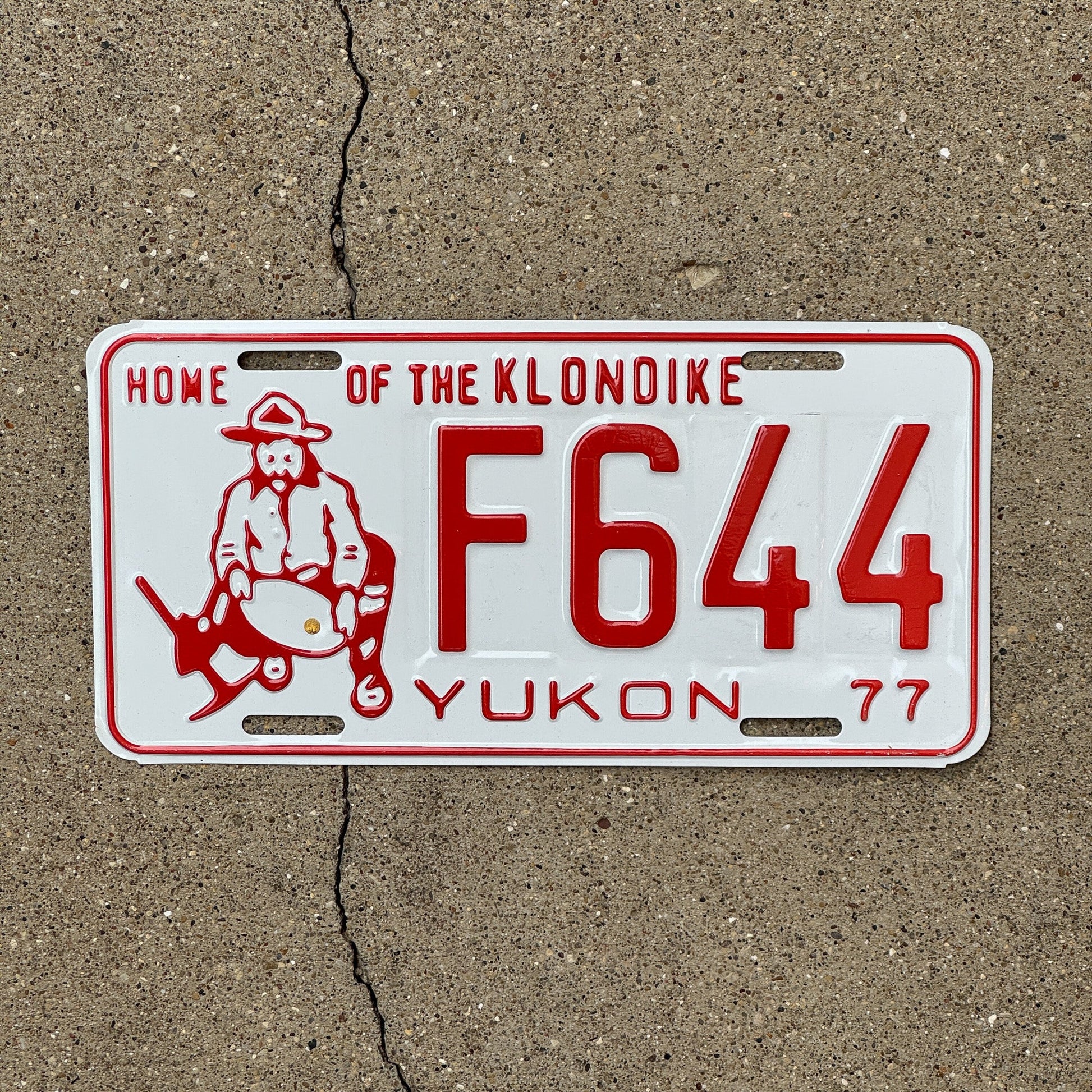 Photo of a 1977 Yukon License Plate Auto Tag 1 Garage Decor F 644