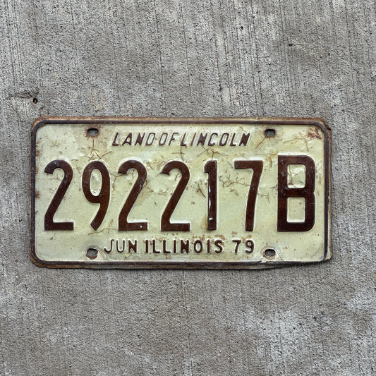 Photo of a 1978 1979 Illinois Truck License Plate Auto Tag 2 Vintage Garage 292 217 B with original patina