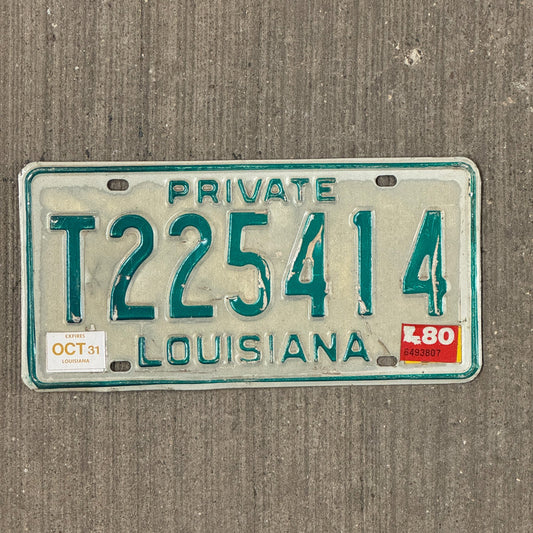 Photo of a 1978 1980 Louisiana Private Truck License Plate Auto Tag Garage Decor Vintage T 225414 with original patina