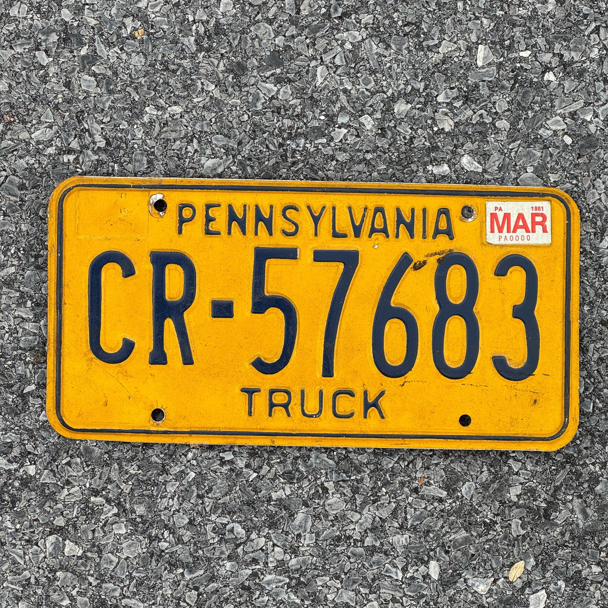 Photo of a 1978 1981 Pennsylvania Truck License Plate Auto Tag Garage Decor Vintage CR 57683