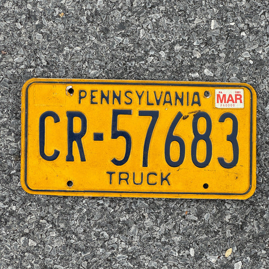 Photo of a 1978 1981 Pennsylvania Truck License Plate Auto Tag Garage Decor Vintage CR 57683