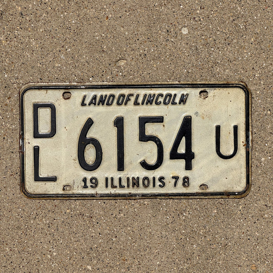 Photo of a 1978 Illinois Dealer License Plate Auto Tag 1 Garage Decor DL 6154 U