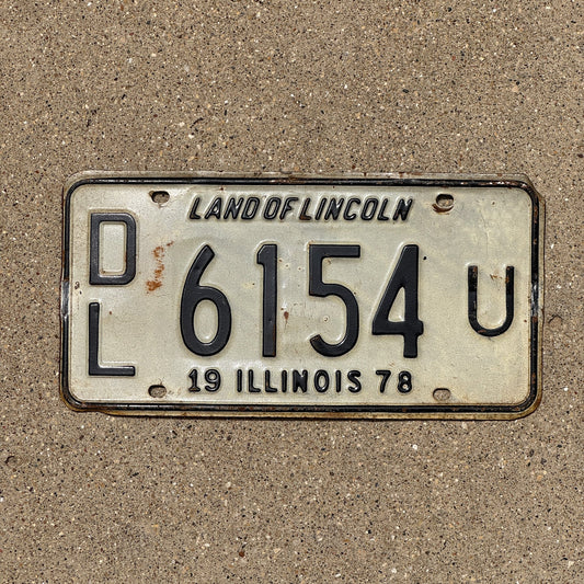 Photo of a 1978 Illinois Dealer License Plate Auto Tag 2 Garage Decor DL 6154 U