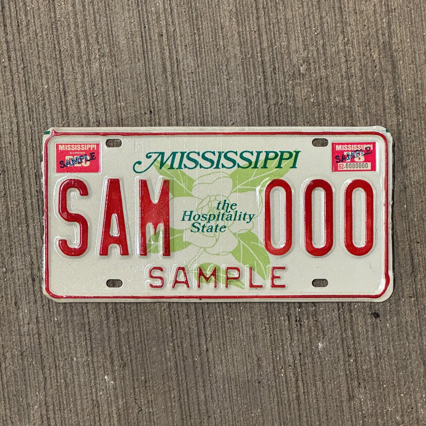Photo of a 1978 Mississippi SAMPLE License Plate Auto Tag Garage Decor Vintage SAM 000
