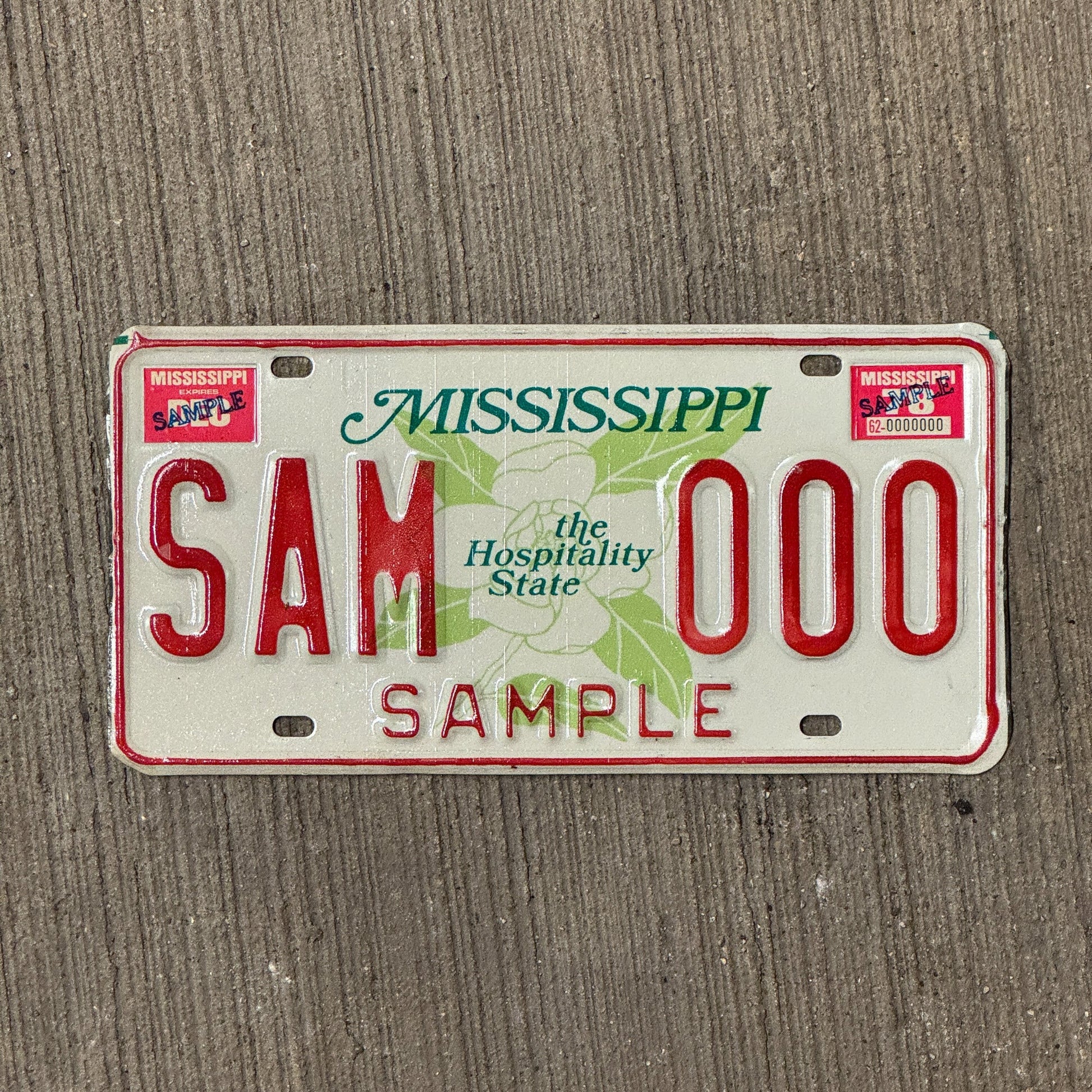 Photo of a 1978 Mississippi SAMPLE License Plate Auto Tag Garage Decor Vintage SAM 000